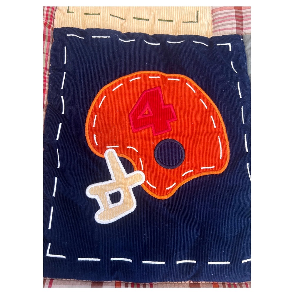 Kids Sports Patchwork Quilt Corduroy Plaid Blanket, Baseball, Football ,Soccer - Picture 9 of 16